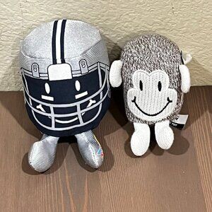 TWO  Sonic Wacky Pack Sock Tots Dallas Cowboys & Sock Monkey Mini Plush Toys